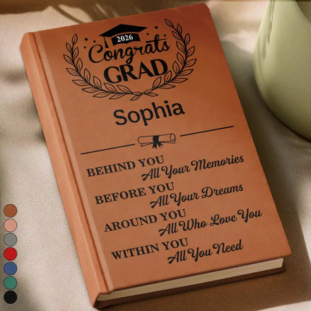 Behind You All Memories Congrats Grad - Personalized Hardcover Journal