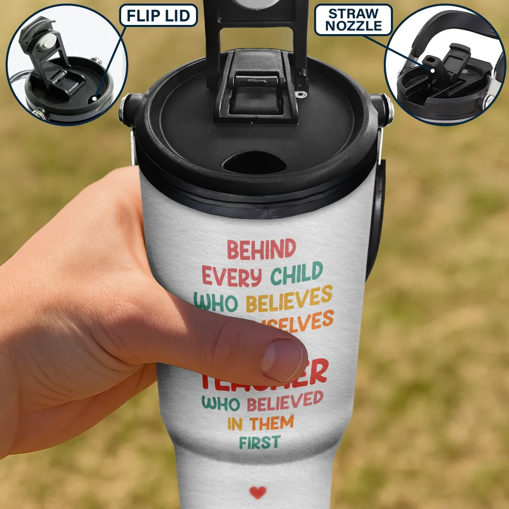 Teacher, Back To School - Behind Every Child Teacher - Personalized 30oz Tumbler With Handle