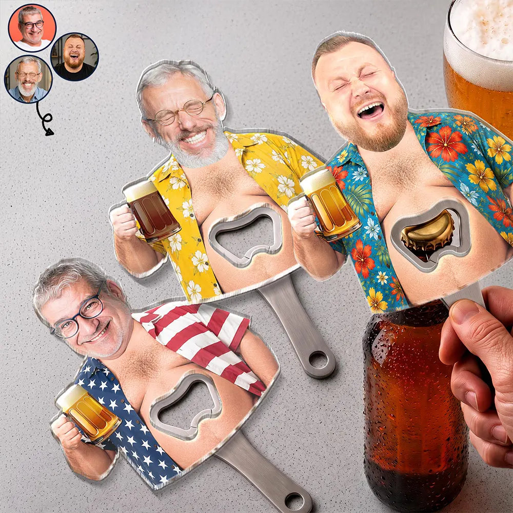 Humorous,Gift For Men,Custom Photo,Gift For Yourself,Cut-Face Photo - Custom Photo Belly Out For Summer - Personalized Custom Shaped Bottle Opener