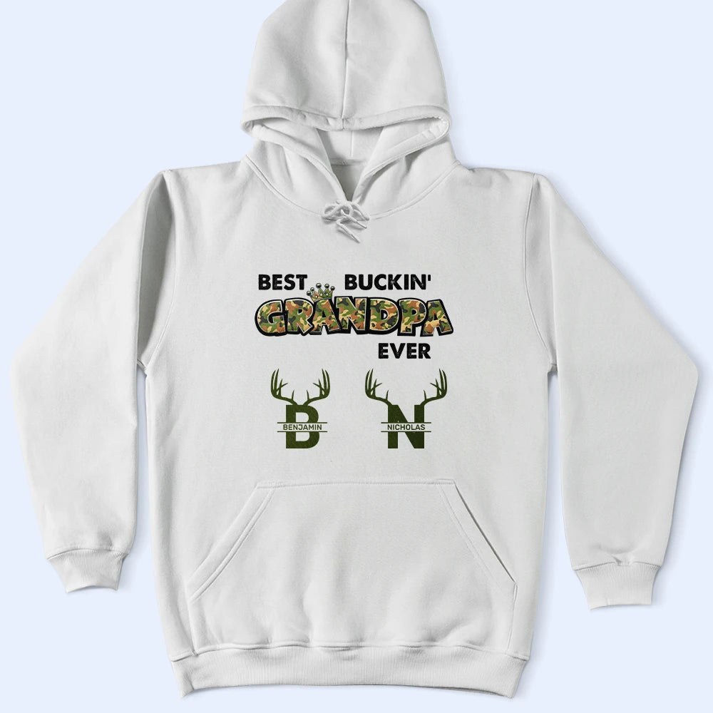 Hunting, Gift For Father, Funny - Best Buckin Dad Ever - Personalized T Shirt