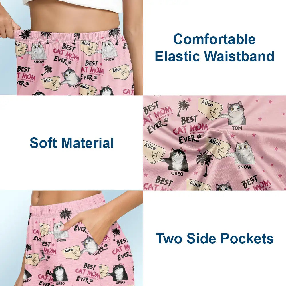 Cat Lovers,Cat Mom,Cat Dad,Funny - Best Cat Dad Cat Mom Cat Mum Ever - Personalized Pajama Shorts
