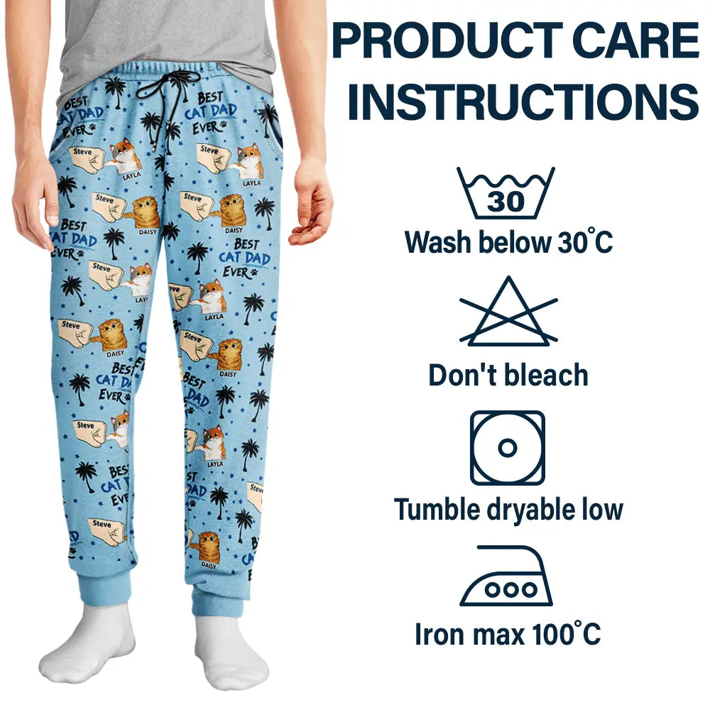 Funny,Christmas,Cat Dad - Best Cat Dad Ever - Personalized Pajama Pants