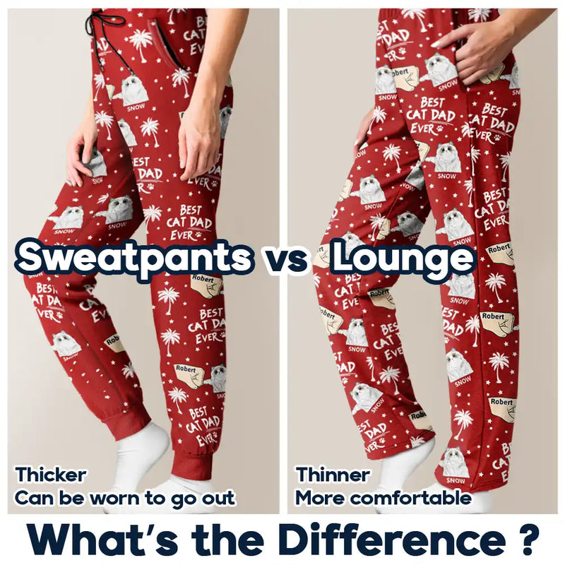 Funny,Christmas,Cat Dad - Best Cat Dad Ever - Personalized Pajama Pants