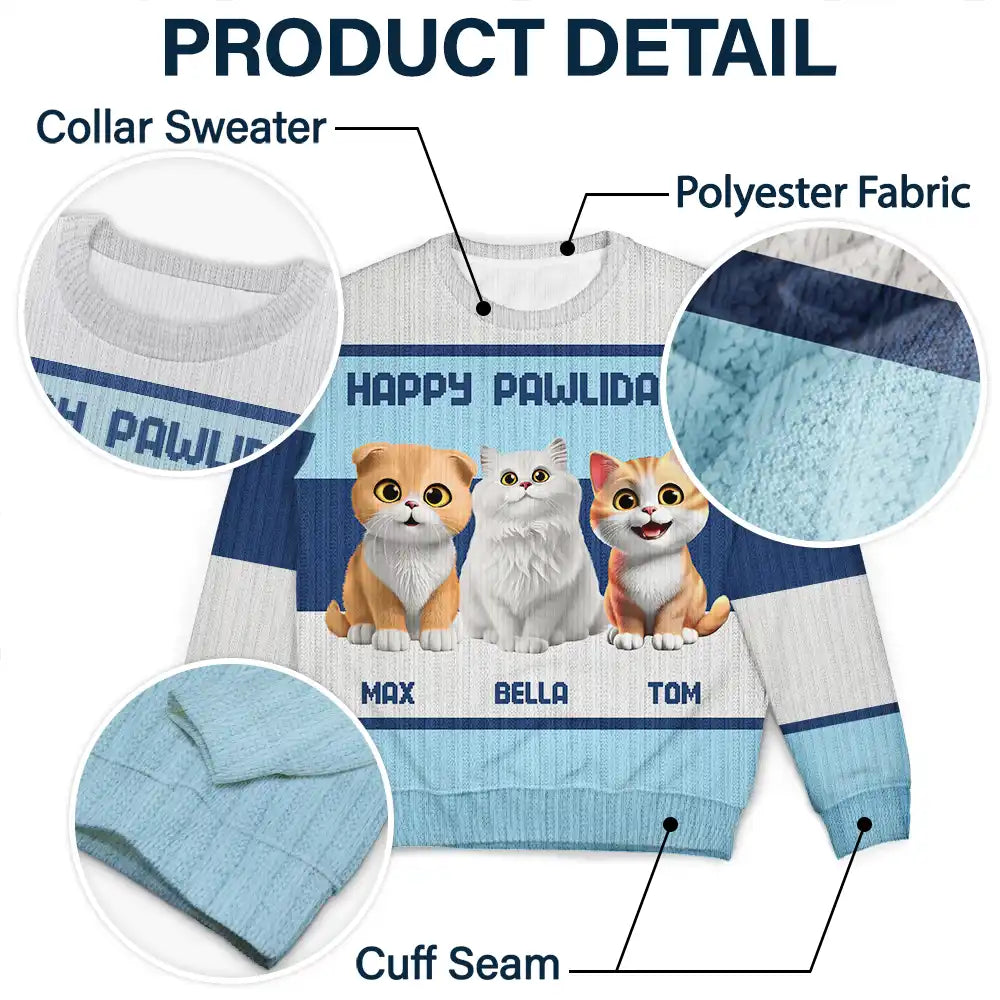 Cat Lovers,Pet Lovers,Funny - Best Cat Mom Ever Funny 3D Cute Cats - Personalized Unisex Ugly Sweater