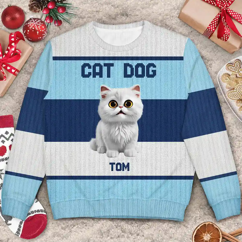 Cat Lovers,Pet Lovers,Funny - Best Cat Mom Ever Funny 3D Cute Cats - Personalized Unisex Ugly Sweater