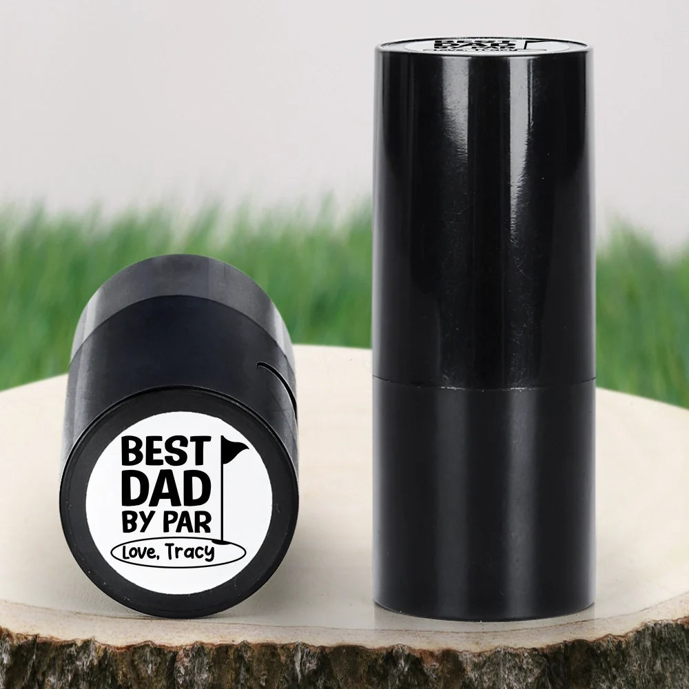 Best Dad By Par - Personalized Golf Ball Stamp With Metal Storage Box