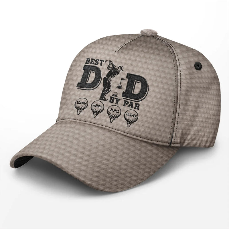Gift For Father,Gift For Grandpa,Golf,Top Market,Non-Eng,Icon,Proud - Best Dad By Par Golf Ball - Personalized Classic Cap