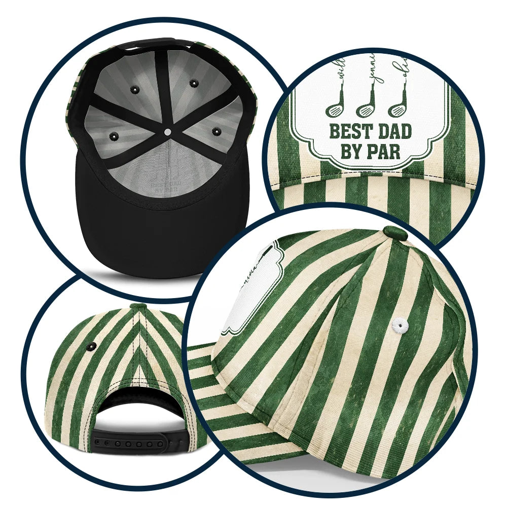 Gift For Grandpa,Gift For Father,Golf,Non-Eng,Icon,Proud - Best Dad By Par Golf Clubs - Personalized Classic Cap