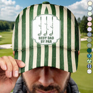 Gift For Grandpa,Gift For Father,Golf,Non-Eng,Icon,Proud - Best Dad By Par Golf Clubs - Personalized Classic Cap