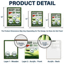 Gift For Father, Golf, Love - Best Dad By Par Golfing Father - Personalized 2-Layer Wood Acrylic Plaque