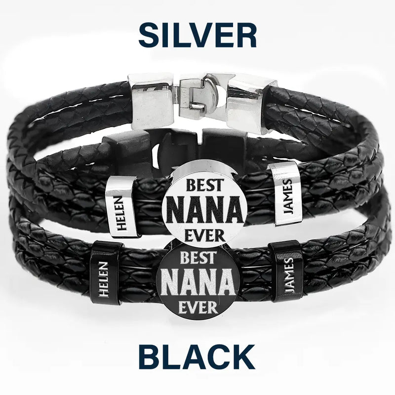Gift For Father,Parents,Gift For Mother,Happy,Gift For Husband,Gift For Wife,Gift For Grandpa,Gift For Grandma - Best Dad Ever - Personalized Leather Braided Bracelet