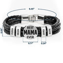 Gift For Father,Parents,Gift For Mother,Happy,Gift For Husband,Gift For Wife,Gift For Grandpa,Gift For Grandma - Best Dad Ever - Personalized Leather Braided Bracelet