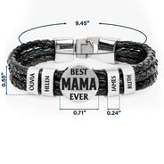 Gift For Father,Parents,Gift For Mother,Happy,Gift For Husband,Gift For Wife,Gift For Grandpa,Gift For Grandma - Best Dad Ever - Personalized Leather Braided Bracelet