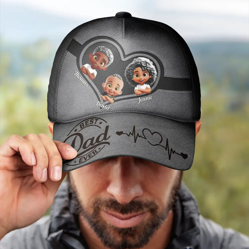 Gift For Father, Dad - Children, Happy - Best Dad Ever 3D Crossed Arms - Personalized Classic Cap