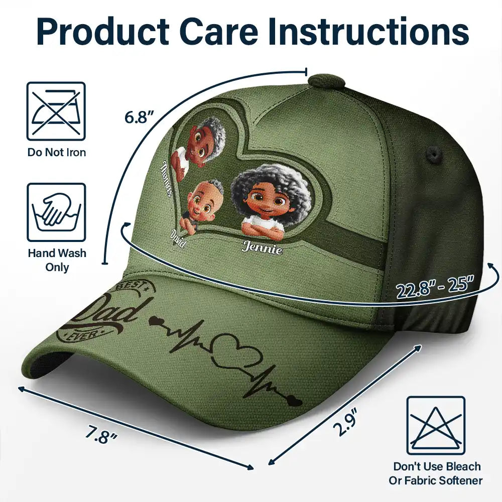 Gift For Father, Dad - Children, Happy - Best Dad Ever 3D Crossed Arms - Personalized Classic Cap