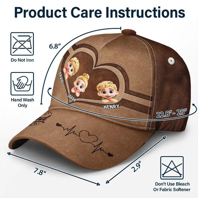 Gift For Father,Happy,Gift For Grandpa - Best Dad Ever 3d Cartoon Kids - Personalized Classic Cap