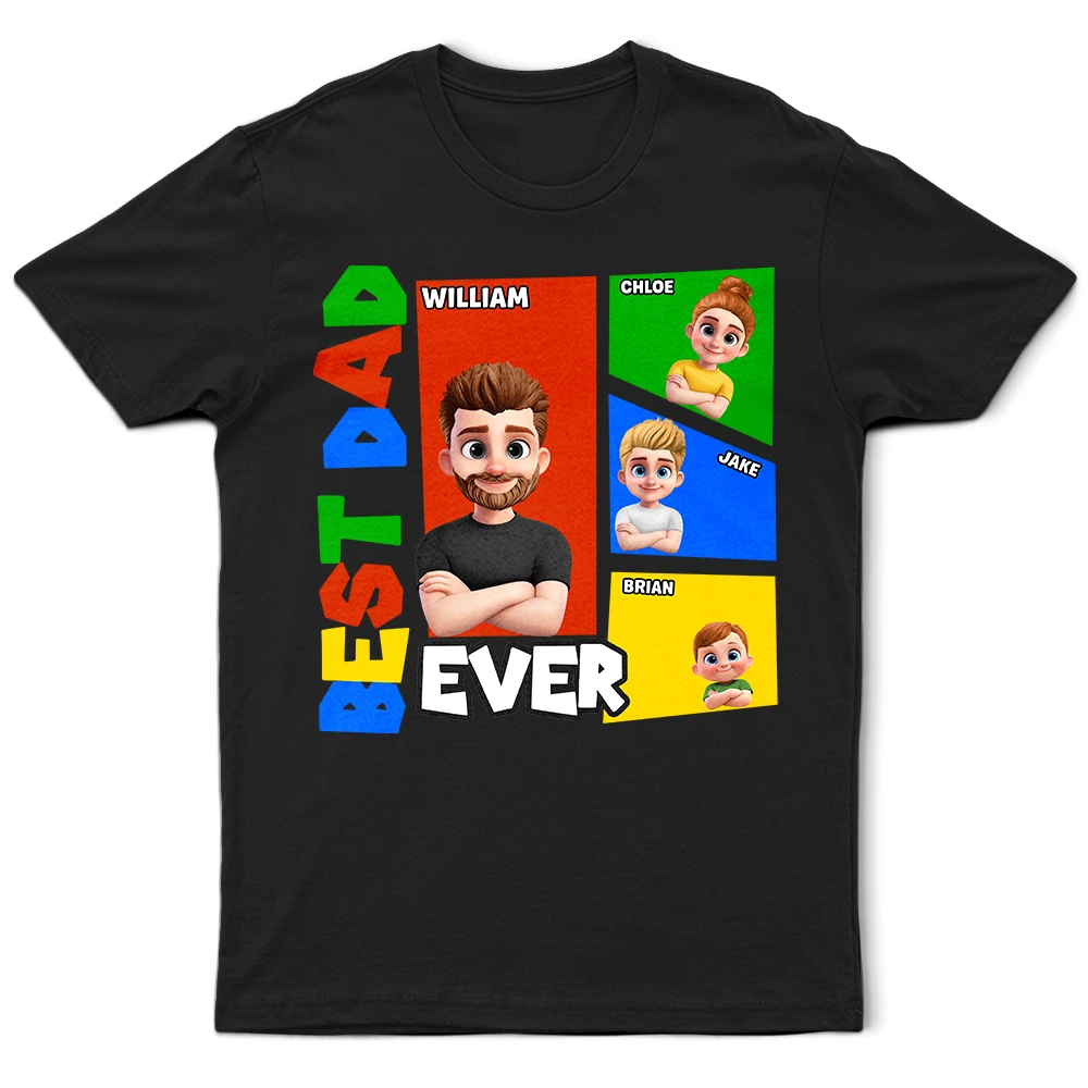 Best Dad Ever Basic Color Arcade Theme - Personalized T Shirt