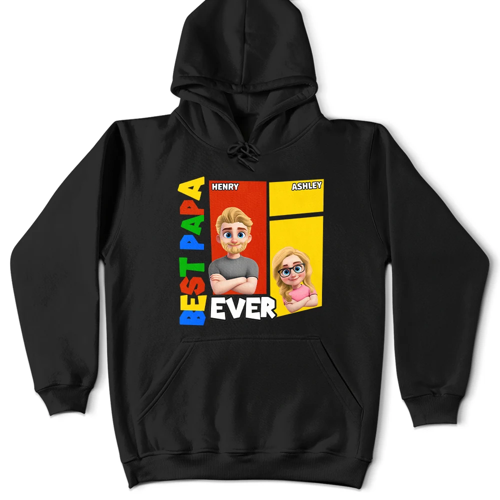 Gift For Father,Gift For Grandpa,Non-Eng,Confident - Best Dad Ever Basic Color Arcade Theme - Personalized T Shirt