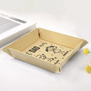 Dad - Children, Grandpa - Grandkids, Gift For Grandpa, Gift For Father, Funny - Best Dad Ever Figure Sticks - Personalized Leather Valet Tray