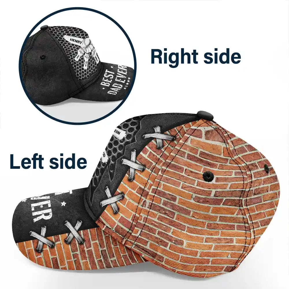 Gift For Father,Funny,Dad,Children - Best Dad Ever Fist Bump Silver - Personalized Classic Cap
