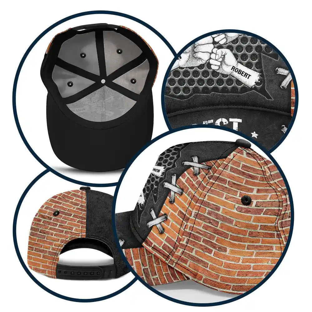 Gift For Father,Funny,Dad,Children - Best Dad Ever Fist Bump Silver - Personalized Classic Cap
