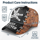 Gift For Father,Funny,Dad,Children - Best Dad Ever Fist Bump Silver - Personalized Classic Cap
