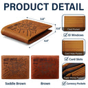 Best Dad Ever Fist Punch Faux-Stitched Effect - Personalized Leather Wallet