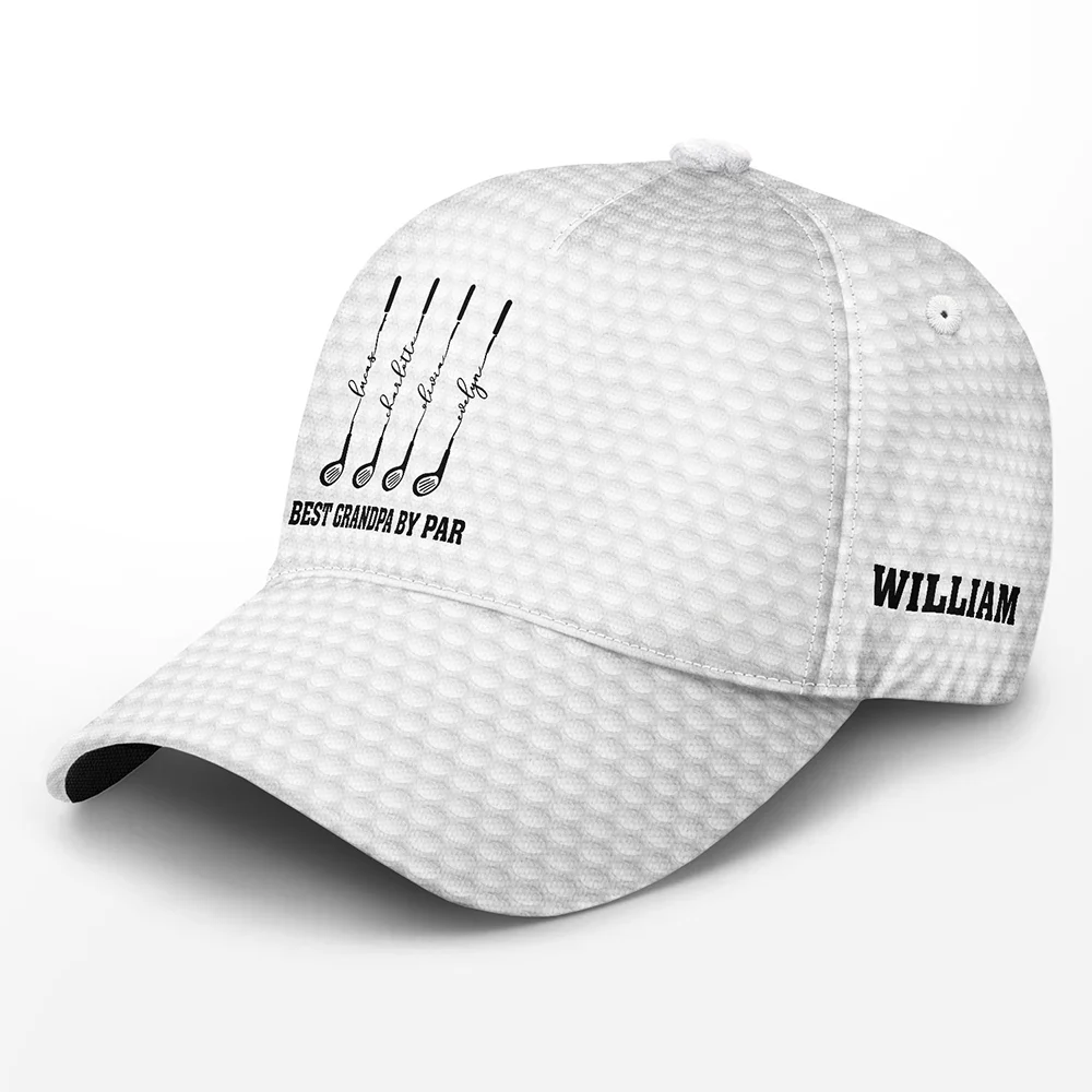Gift For Father,Gift For Grandpa,Golf,Happy,Icon - Best Dad Grandpa By Par Golf Clubs - Personalized Classic Cap