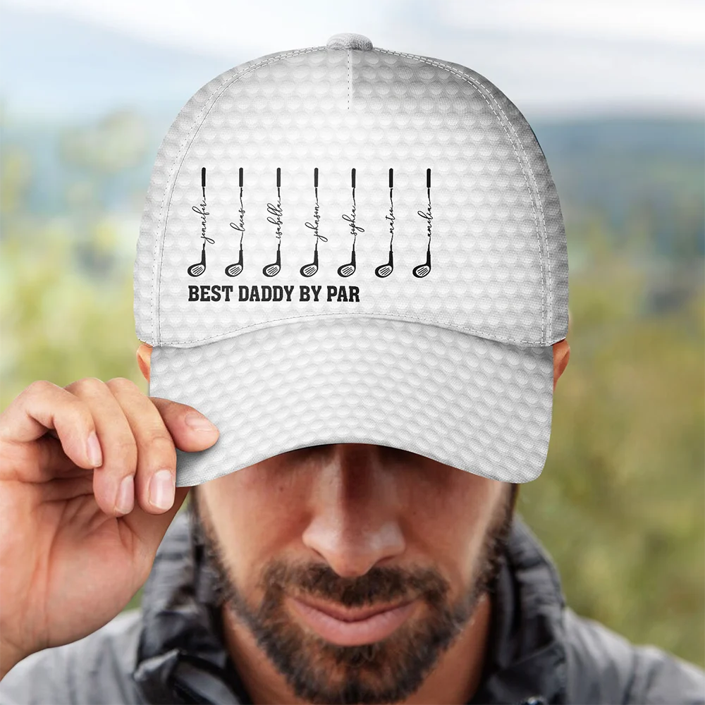 Gift For Father,Gift For Grandpa,Golf,Happy,Icon - Best Dad Grandpa By Par Golf Clubs - Personalized Classic Cap