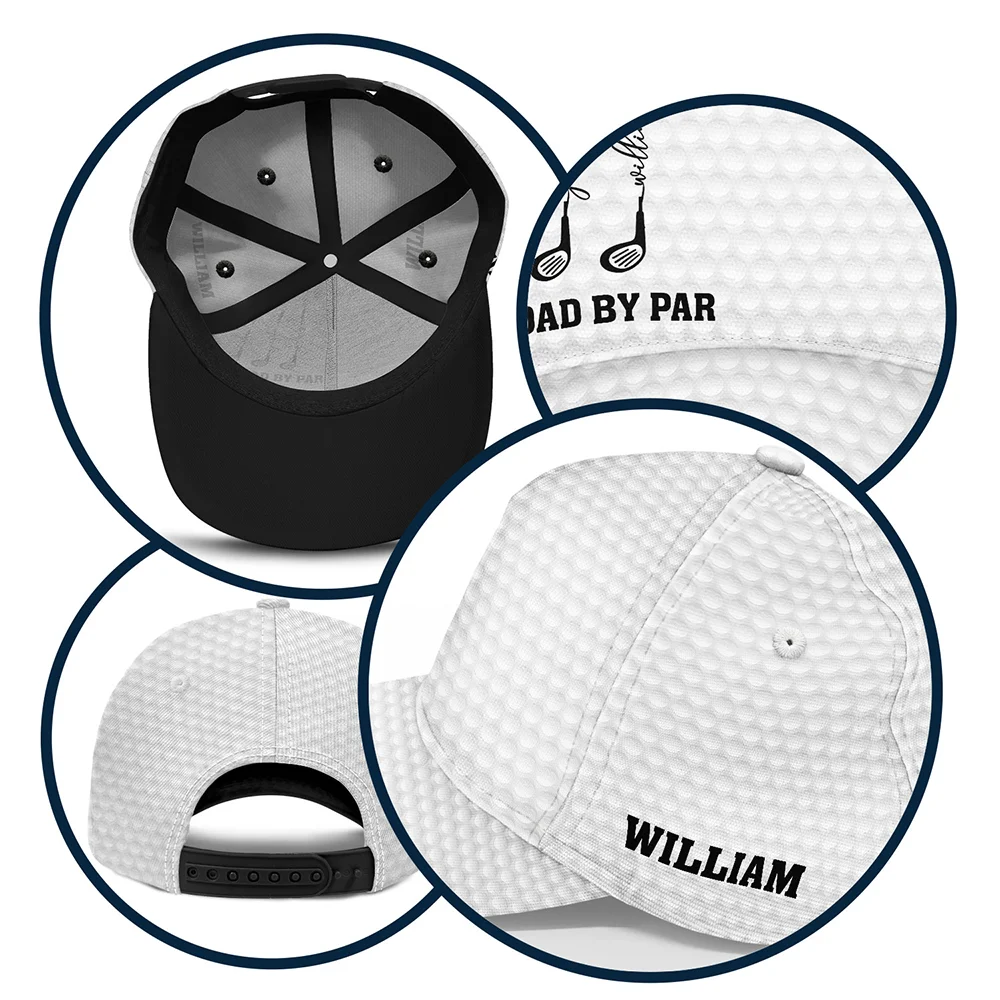 Gift For Father,Gift For Grandpa,Golf,Happy,Icon - Best Dad Grandpa By Par Golf Clubs - Personalized Classic Cap
