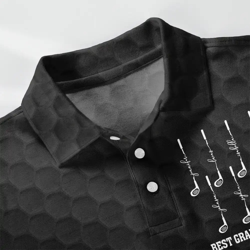 Gift For Father,Gift For Grandpa,Golf,Summer,Non-Eng,Icon,Proud - Best Dad Grandpa By Par Golf Clubs - Personalized Polo Shirt