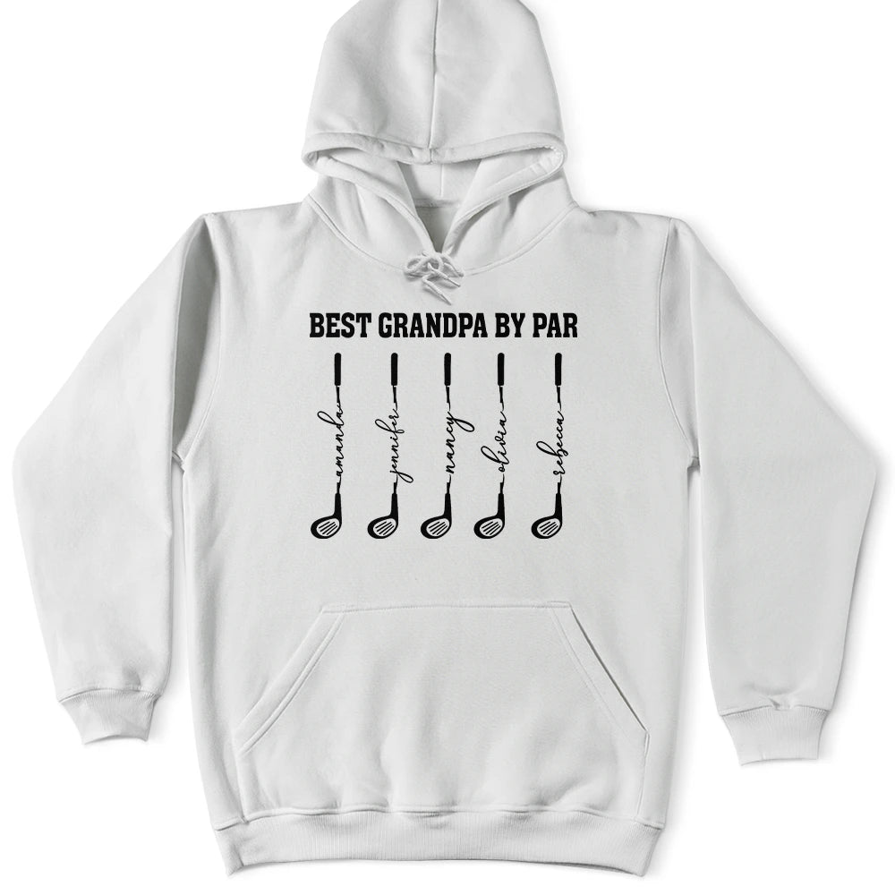 Gift For Grandpa,Gift For Father,Golf,Non-Eng,Icon,Proud - Best Dad Grandpa By Par Golf Clubs - Personalized T Shirt