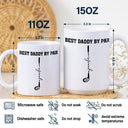 Gift For Grandpa,Gift For Father,Golf,Non-Eng,Icon,Proud - Best Dad Grandpa By Par Golf Clubs - Personalized White Edge-to-Edge Mug