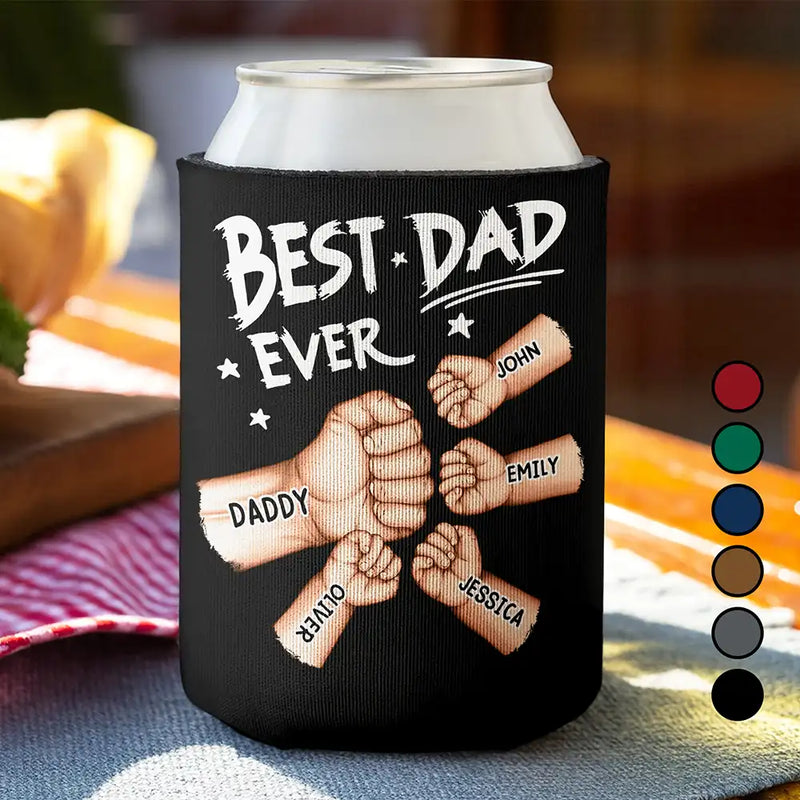 Gift For Husband,Gift For Men,Gift For Grandpa,Gift For Father,Happy - Best Dad Grandpa Ever - Personalized Can Cooler Sleeve