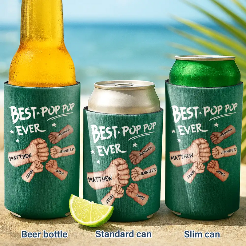 Gift For Husband,Gift For Men,Gift For Grandpa,Gift For Father,Happy - Best Dad Grandpa Ever - Personalized Can Cooler Sleeve
