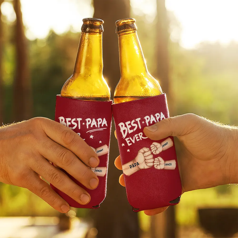 Gift For Husband,Gift For Men,Gift For Grandpa,Gift For Father,Happy - Best Dad Grandpa Ever - Personalized Can Cooler Sleeve