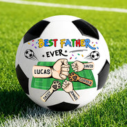 Gift For Father, Top Market, Football (Soccer), Confident, Summer Soccer Games, Vector, Alternating Color Text - Best Dad Grandpa Ever - Personalized Soccer Ball