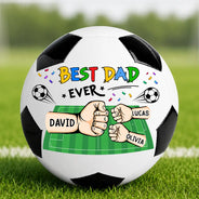 Gift For Father, Top Market, Football (Soccer), Confident, Summer Soccer Games, Vector, Alternating Color Text - Best Dad Grandpa Ever - Personalized Soccer Ball