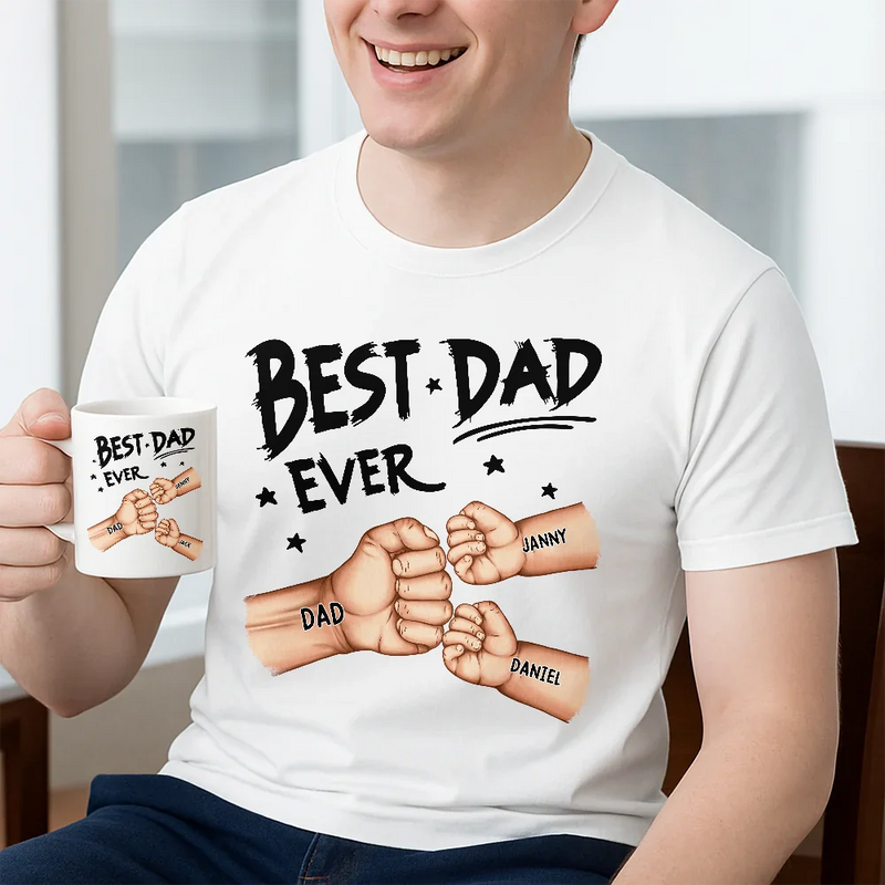 Gift For Father, Gift For Grandpa, Happy - Best Dad Grandpa Ever Fist Bump - Personalized Father's Day Gift Set
