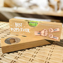 Gift For Father,Gift For Grandpa - Best Dad Grandpa Ever Fist Bump - Personalized Bottle Opener Wood Level