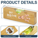 Gift For Father,Gift For Grandpa - Best Dad Grandpa Ever Fist Bump - Personalized Bottle Opener Wood Level