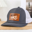 Gift For Father,Happy,Gift For Grandpa,Gift For Husband - Best Dad Grandpa Ever Fist Bump - Personalized Leather Patch Hat