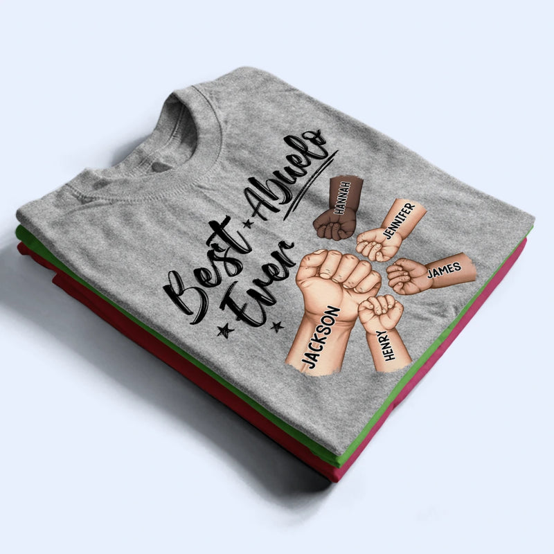 Gift For Father, Gift For Grandpa, Happy - Best Dad Grandpa Ever Fist Bump - Personalized T Shirt 