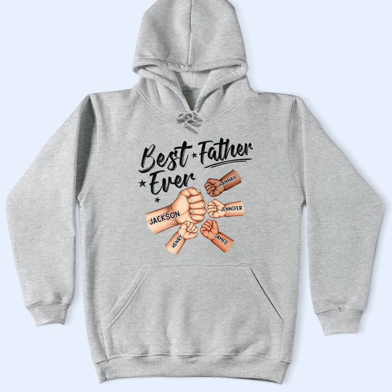 Gift For Father, Gift For Grandpa, Happy - Best Dad Grandpa Ever Fist Bump - Personalized T Shirt 