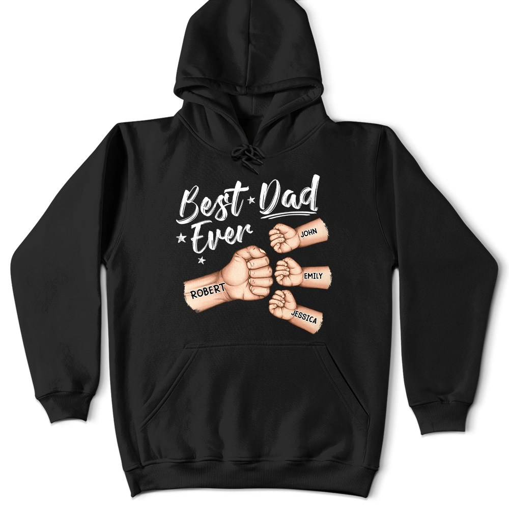 Gift For Father, Gift For Grandpa, Happy - Best Dad Grandpa Ever Fist Bump - Personalized T Shirt 