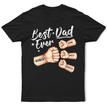 Best Dad Grandpa Ever Fist Bump - Personalized T Shirt