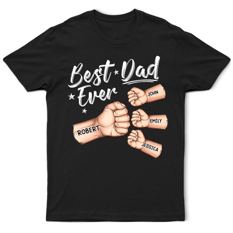 Gift For Father, Gift For Grandpa, Happy - Best Dad Grandpa Ever Fist Bump - Personalized T Shirt 