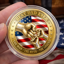 Top Market, Gift For Father, Gift For Grandpa, Gift For Men, Happy, con - Best Dad Grandpa Ever Fist Bump With Kids - Personalized Coin
