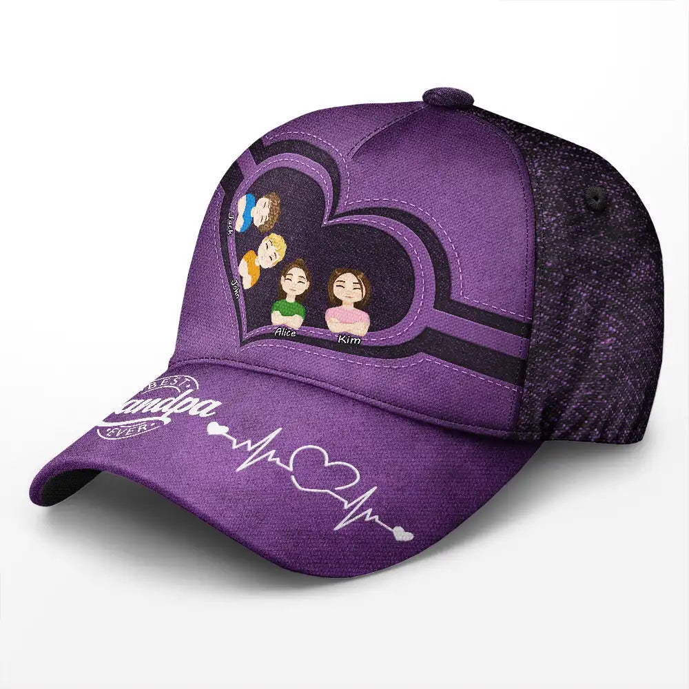 Gift For Father, Gift For Grandpa, Dad - Children, Grandpa - Grandkids, Happy - Best Dad Grandpa Ever Kid Grandkid Dog Cat - Personalized Classic Cap