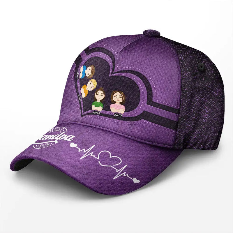 Gift For Father, Gift For Grandpa, Dad - Children, Grandpa - Grandkids, Happy - Best Dad Grandpa Ever Kid Grandkid Dog Cat - Personalized Classic Cap